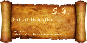 Sallai Hajnalka névjegykártya